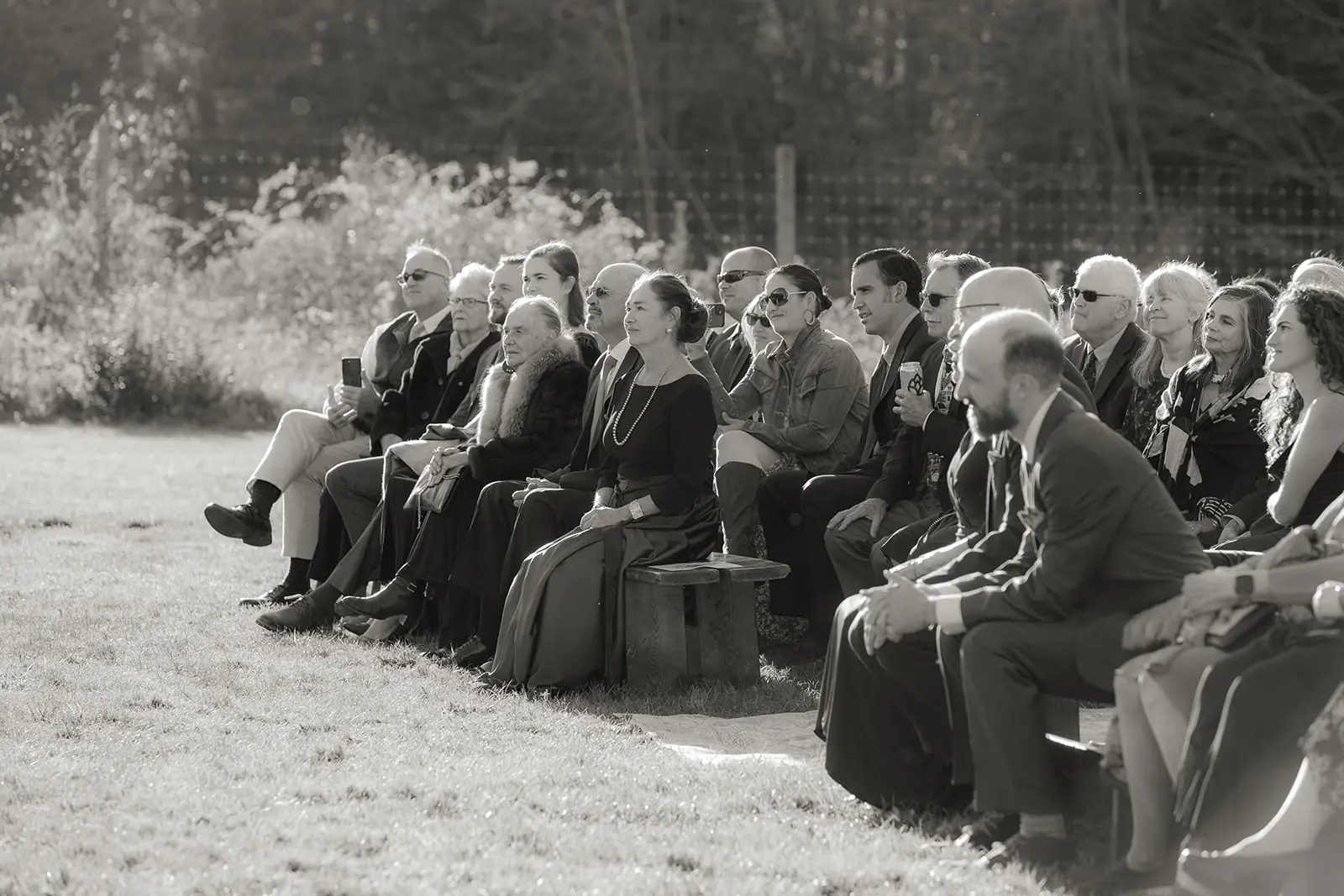 Guests seated together watching the ceremony